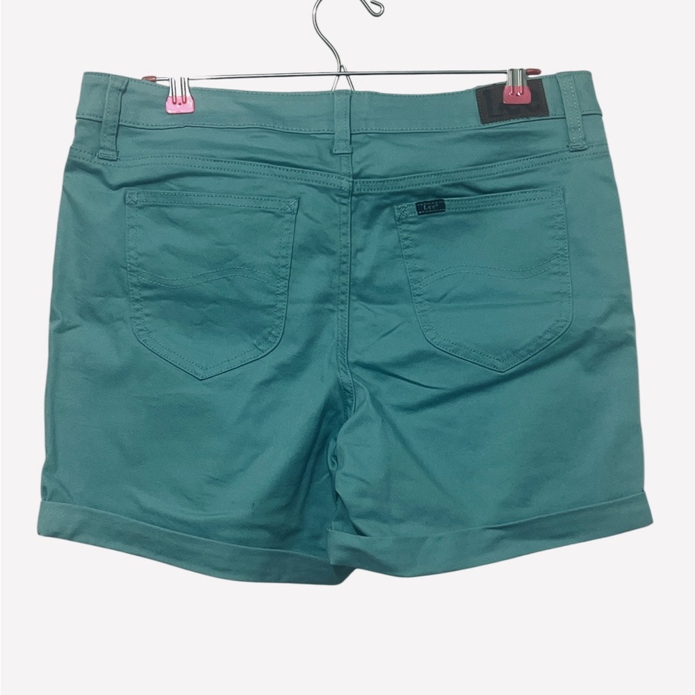 Lee Women's Light Turquoise Denim Midrise 5" Cuffed Short Size 12M - Picture 6 of 10